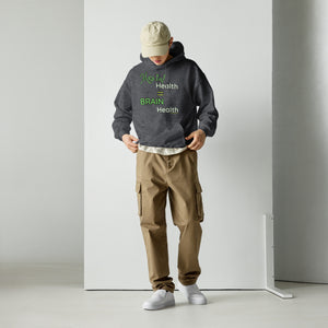 Mental Health = Brain Health | Green Fonts | Hoodie | Neutrals | 4 color options