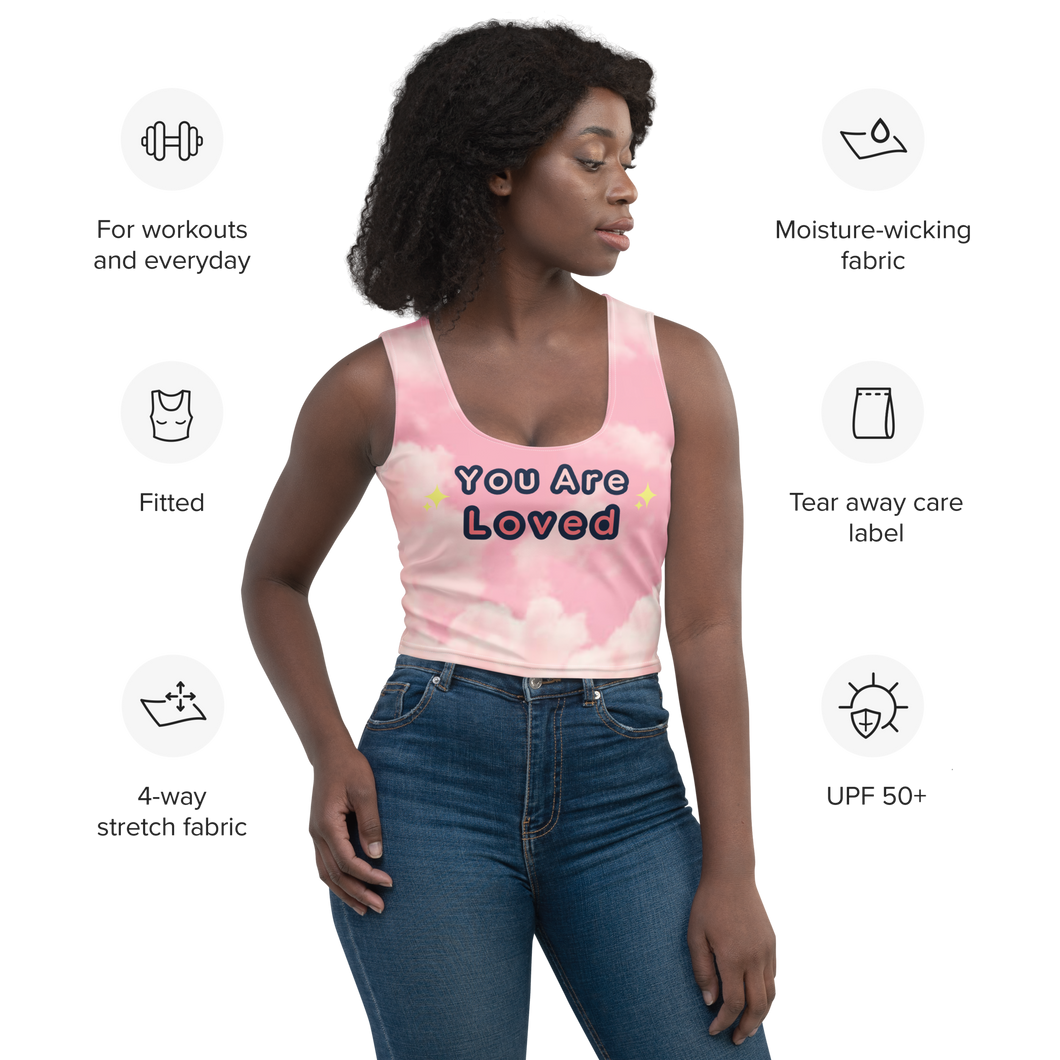You are Loved Pink Kawaii Crop